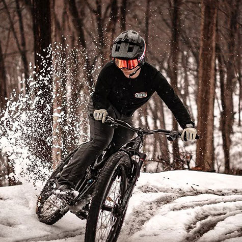 man skidding on bike